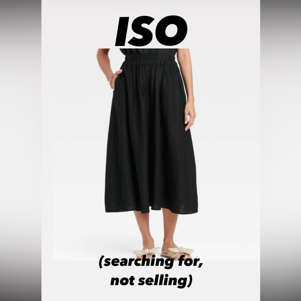 ISO: A New Day Black Linen Skirt
